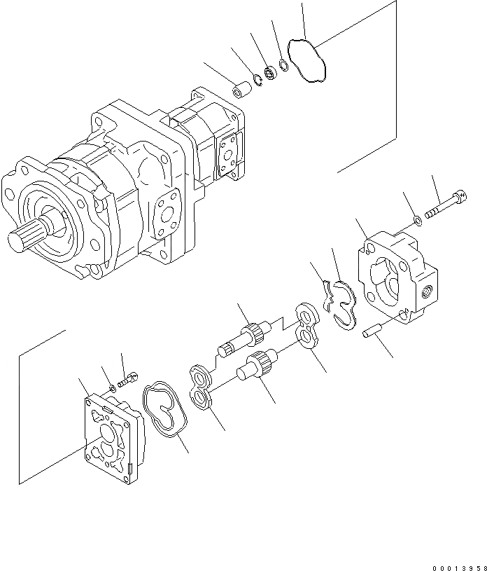 Схема запчастей Komatsu WA150-5 - ГИДР. НАСОС. (/) ОСНОВН. КОМПОНЕНТЫ И РЕМКОМПЛЕКТЫ