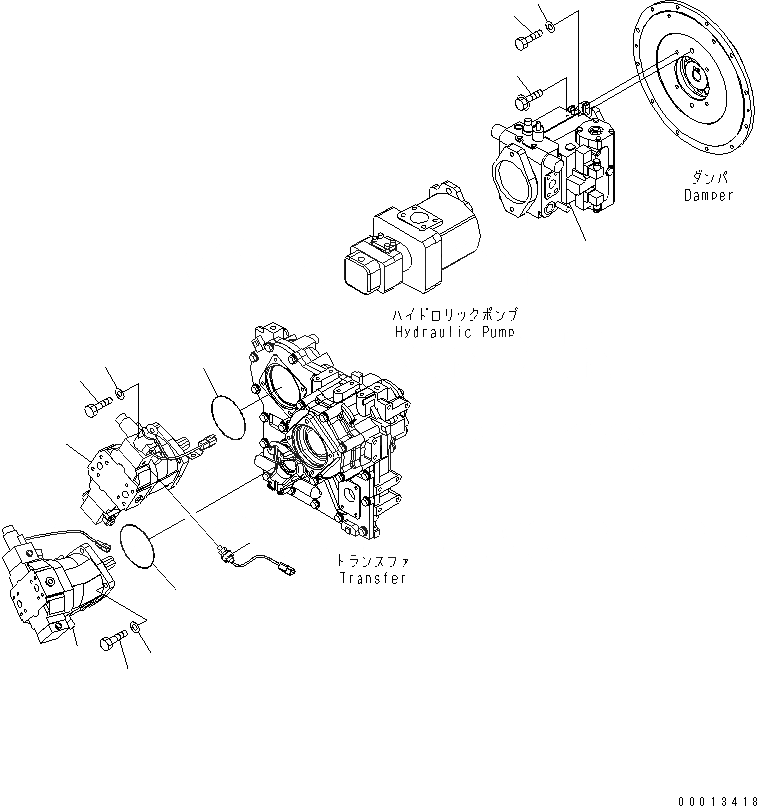 Схема запчастей Komatsu WA150-5-A - HST НАСОС ТРАНСМИССИЯ