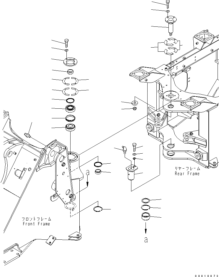 Схема запчастей Komatsu WA150-5-A - HINGE ПАЛЕЦ ОСНОВНАЯ РАМА И ЕЕ ЧАСТИ