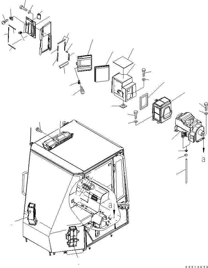 Схема запчастей Komatsu WA150-5-A - ПОЛ (КОНДИЦ. ВОЗДУХА) КАБИНА ОПЕРАТОРА И СИСТЕМА УПРАВЛЕНИЯ