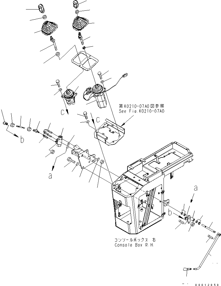 Схема запчастей Komatsu WA150-5-A - ПОЛ (УПРАВЛЕНИЕ ПОГРУЗКОЙ) (/) (КЛАПАН PPC И РЫЧАГ) (ДЛЯ MONO+MONO РЫЧАГ) КАБИНА ОПЕРАТОРА И СИСТЕМА УПРАВЛЕНИЯ