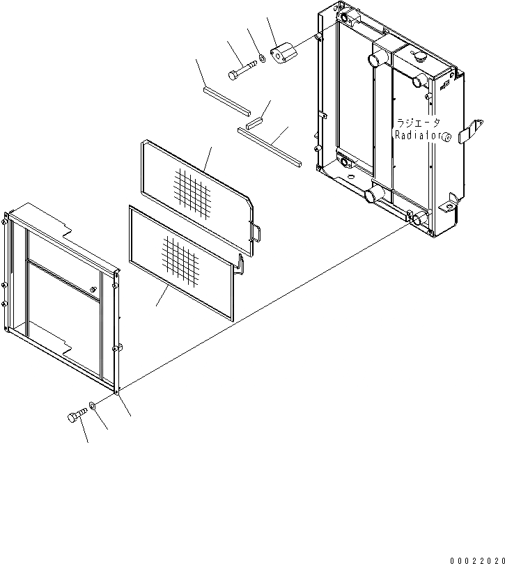 Схема запчастей Komatsu WA150-5-CN - РАДИАТОР (GUIDE NET) СИСТЕМА ОХЛАЖДЕНИЯ
