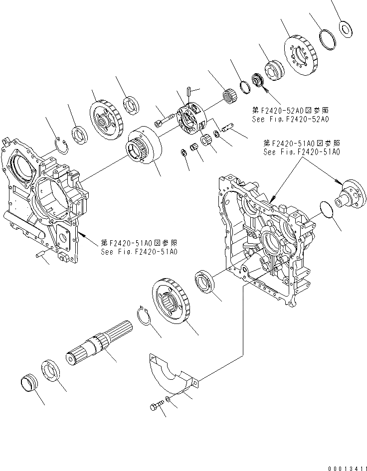 Схема запчастей Komatsu WA150-5-CN - ПЕРЕДАЧА (/) (ПРИВОД) ТРАНСМИССИЯ