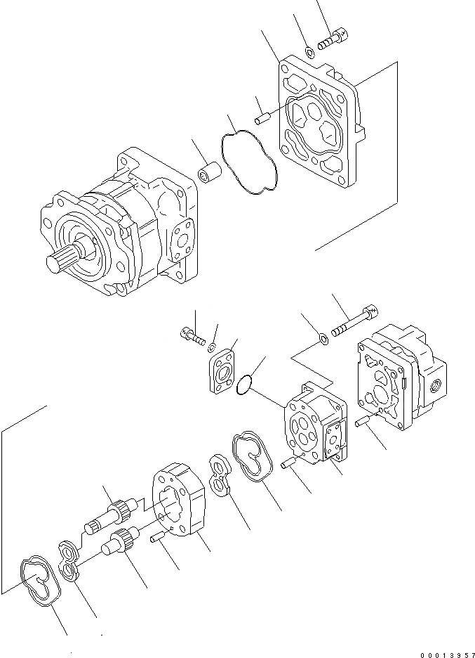 Схема запчастей Komatsu WA150-5-CN - ГИДР. НАСОС. (/) ОСНОВН. КОМПОНЕНТЫ И РЕМКОМПЛЕКТЫ