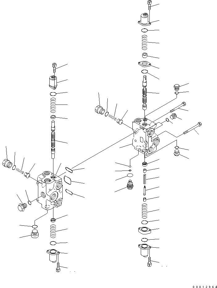 Схема запчастей Komatsu WA150-5-CN - КОНТРОЛЬНЫЙ КЛАПАН (2-Х СЕЦИОНН.) (/) ОСНОВН. КОМПОНЕНТЫ И РЕМКОМПЛЕКТЫ