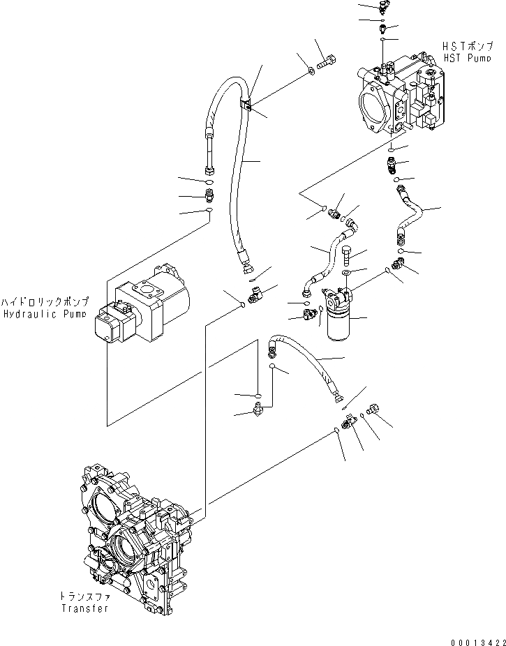 Схема запчастей Komatsu WA150-5-SS - HST МАСЛ. ЛИНИЯ (ФИЛЬТР. И ПЕРЕДАЧА ЛИНИЯ) ТРАНСМИССИЯ