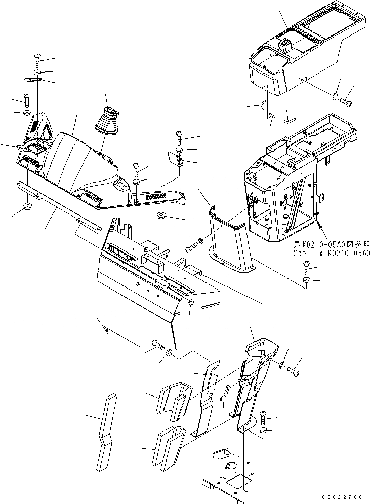 Схема запчастей Komatsu WA150-5-SS - ПОЛ (COVER) (ДЛЯ КАБИНА ДЛЯ 2 ЧЕЛ.) КАБИНА ОПЕРАТОРА И СИСТЕМА УПРАВЛЕНИЯ