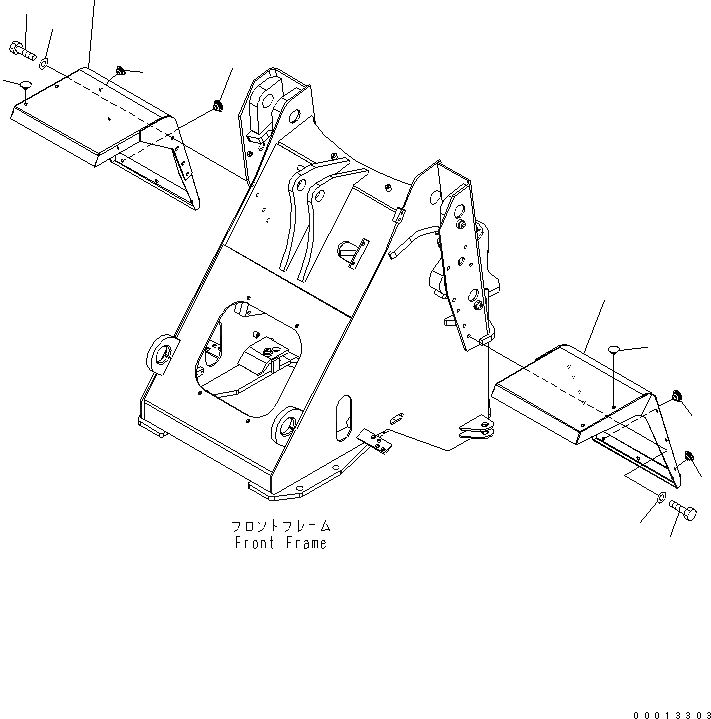 Схема запчастей Komatsu WA150-5-SS - ПЕРЕДН. КРЫЛО ЧАСТИ КОРПУСА