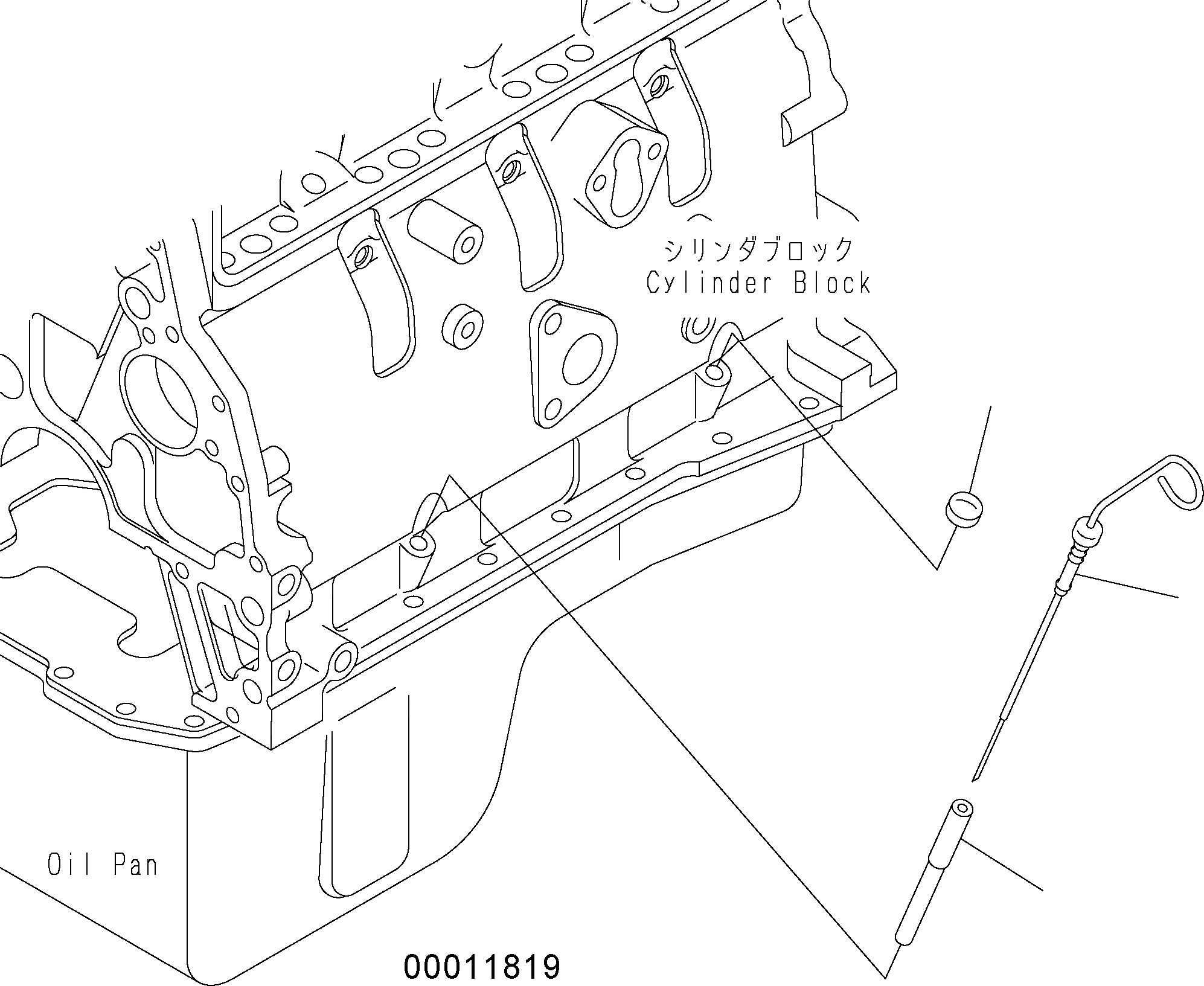 Схема запчастей Komatsu WA150-5 - МАСЛ. ЩУП AA ДВИГАТЕЛЬ