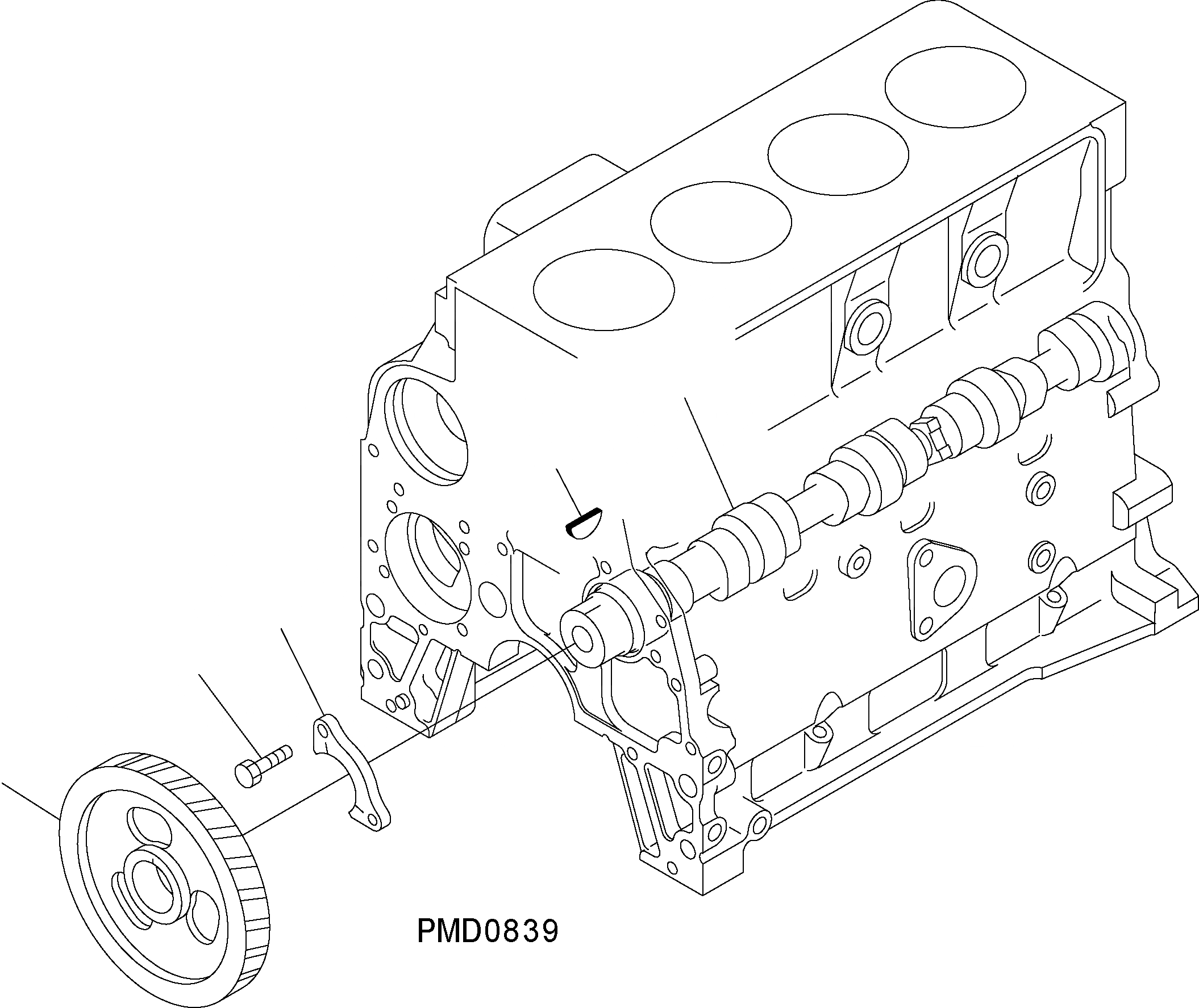 Схема запчастей Komatsu WA150-5 - РАСПРЕДВАЛ AA ДВИГАТЕЛЬ