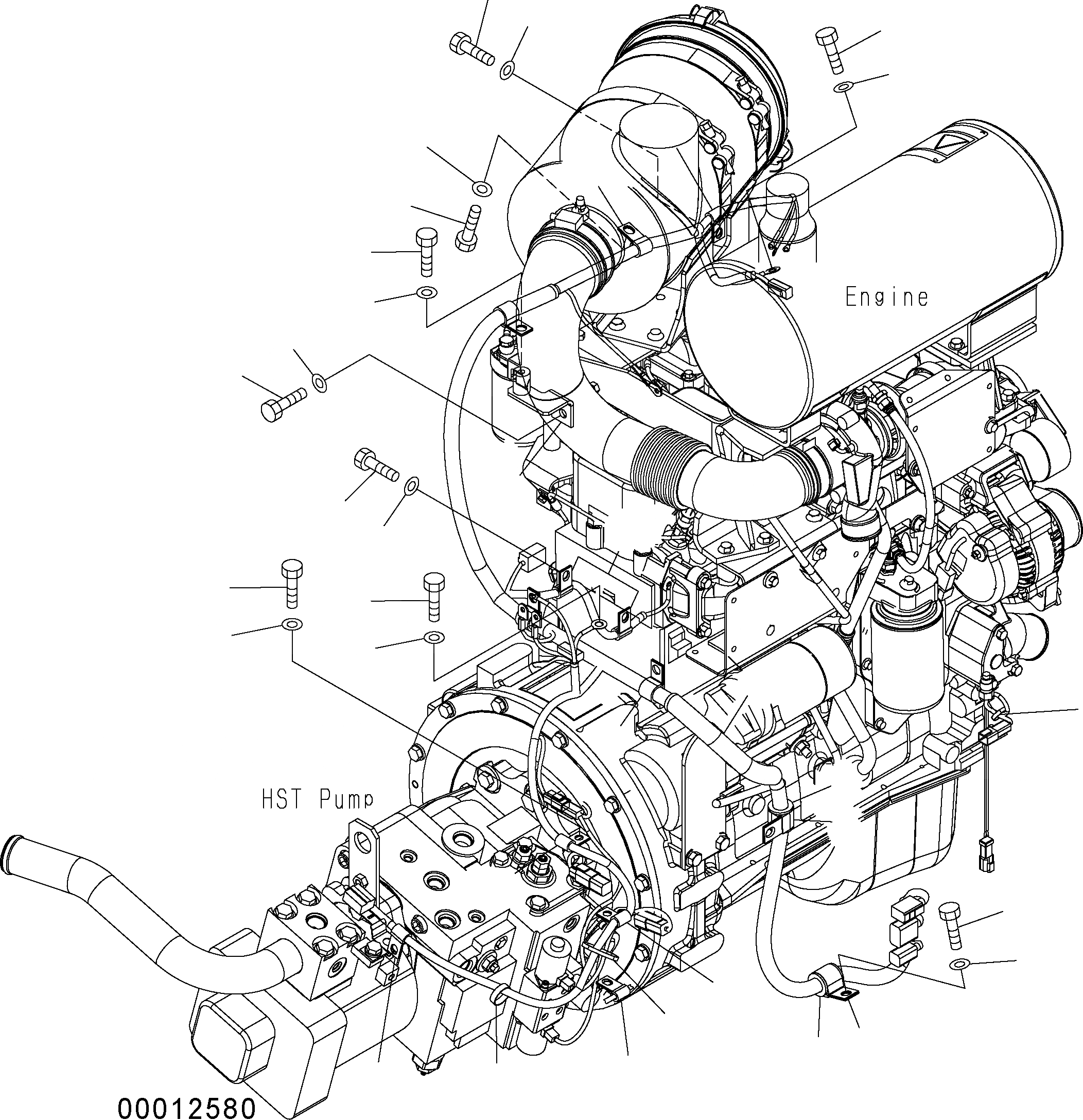 Схема запчастей Komatsu WA150-5 - Э/ПРОВОДКА ДВИГАТЕЛЯ (/) B КОМПОНЕНТЫ ДВИГАТЕЛЯ