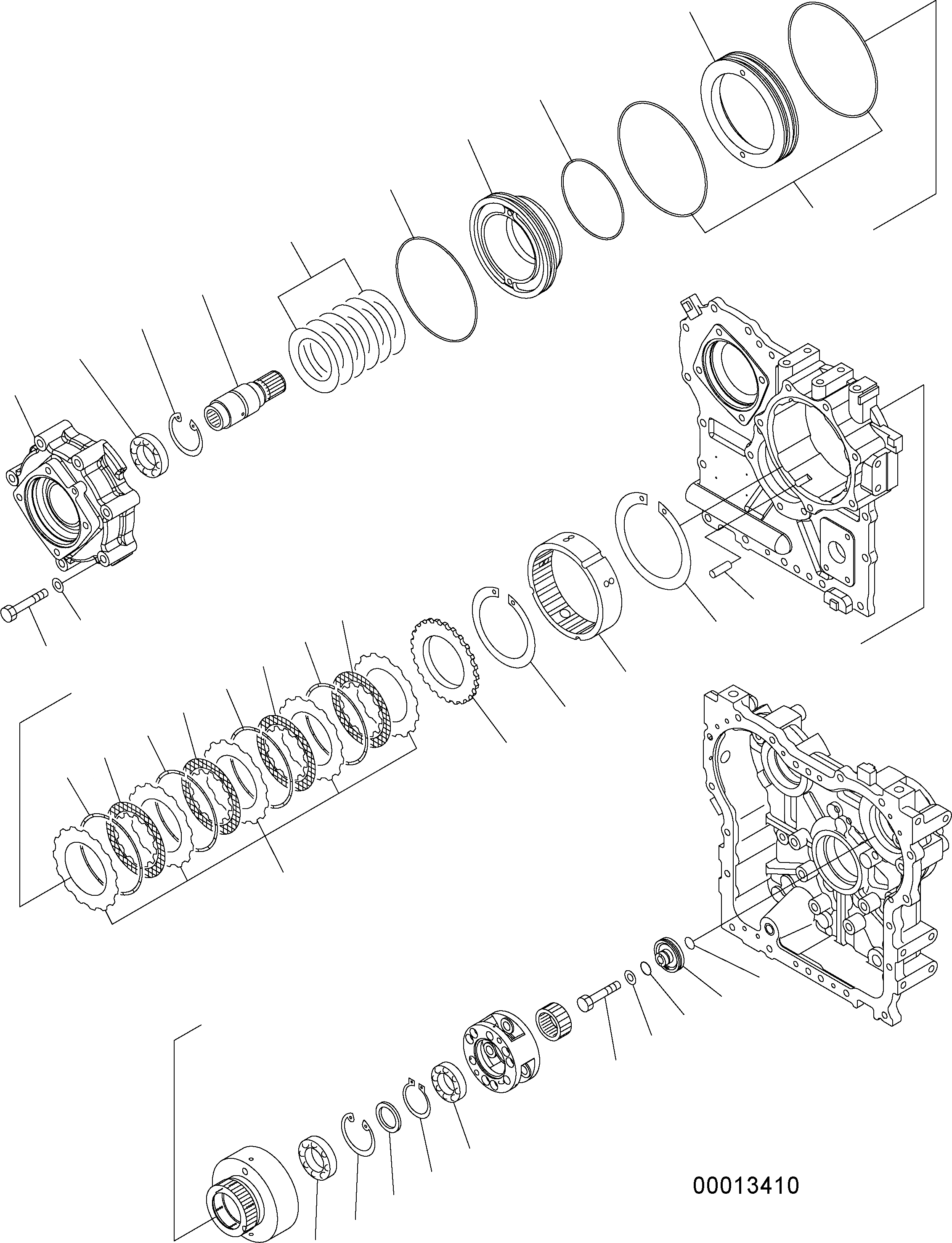 Схема запчастей Komatsu WA150-5 - ПЕРЕДАЧА (/ - МУФТА КОЖУХ) F ТРАНСМИССИЯ