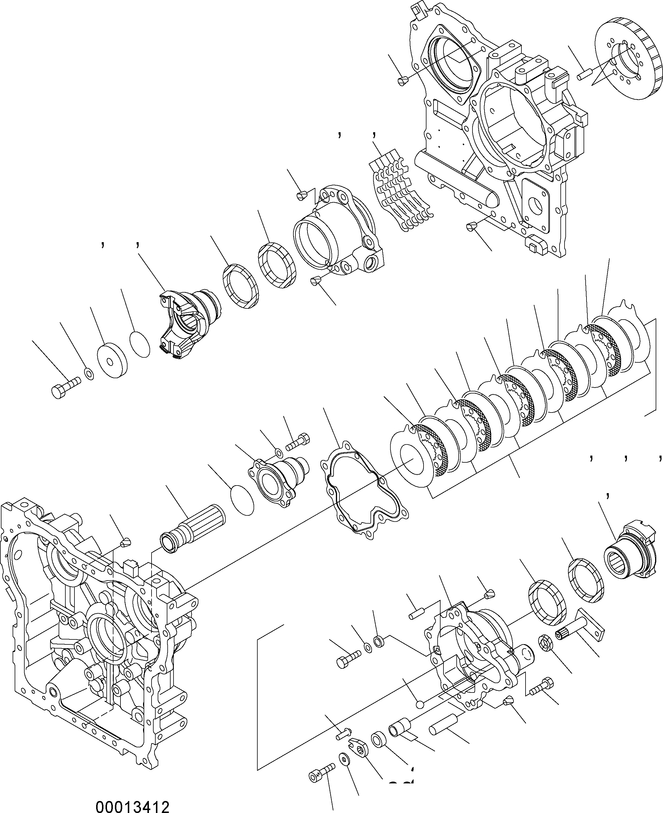 Схема запчастей Komatsu WA150-5 - ПЕРЕДАЧА (/ - СОЕДИНЕНИЕ) F ТРАНСМИССИЯ