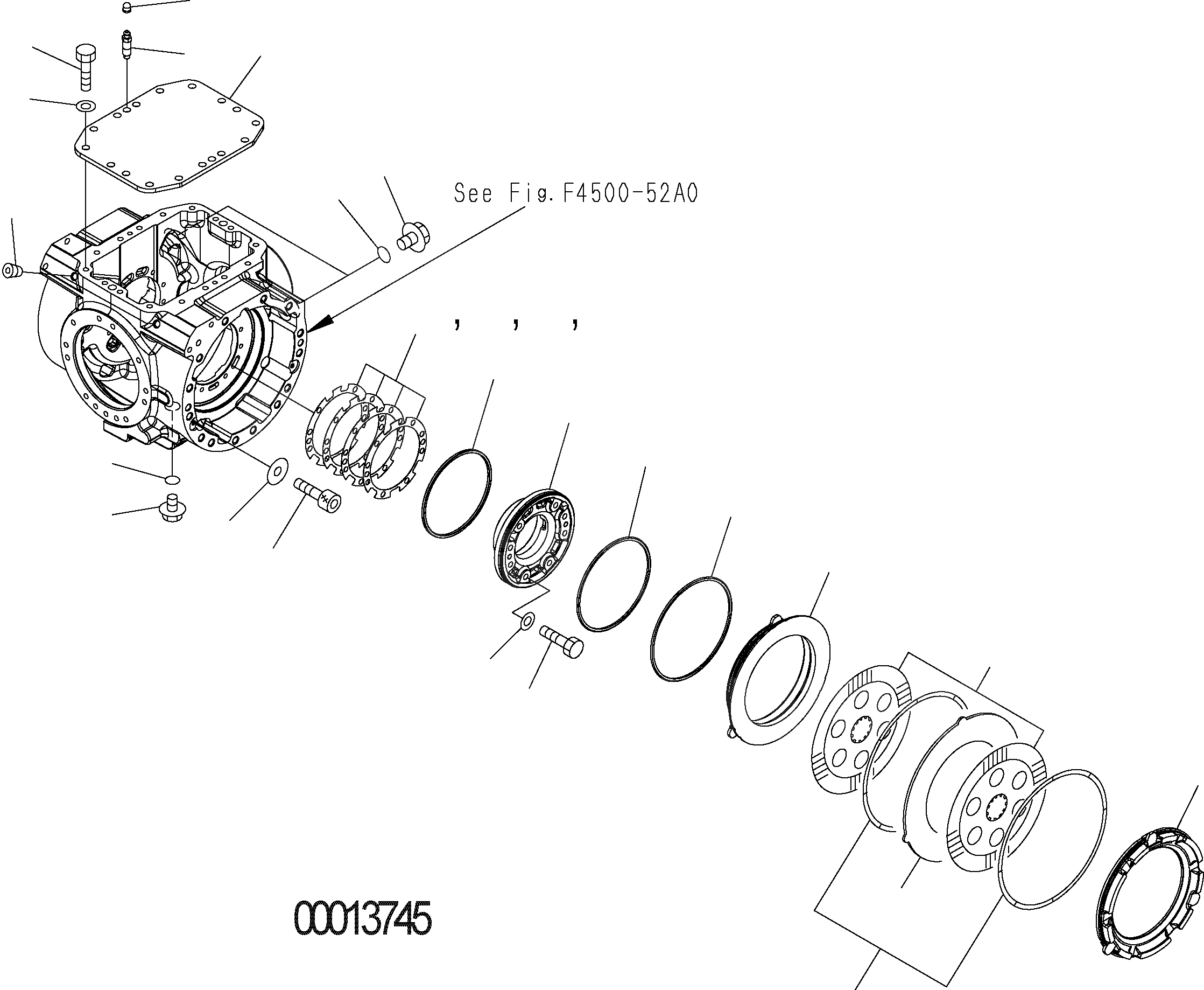 Схема запчастей Komatsu WA150-5 - ЗАДН. МОСТ (КРЫШКАAND ТОРМОЗ. - STD И ASD) F ТРАНСМИССИЯ