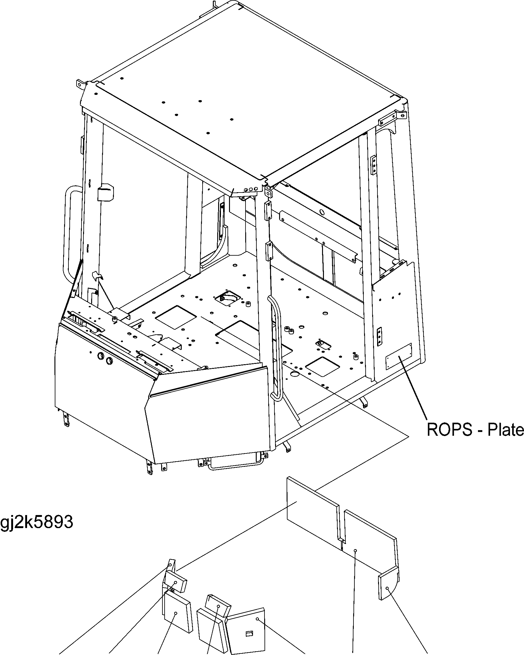 Схема запчастей Komatsu WA150-5 - КАБИНА ROPS (ЩИТКИ, COVER) (ROPS MODEL NO: 9-9-H) K OPERATORґS ОБСТАНОВКА И СИСТЕМА УПРАВЛЕНИЯ