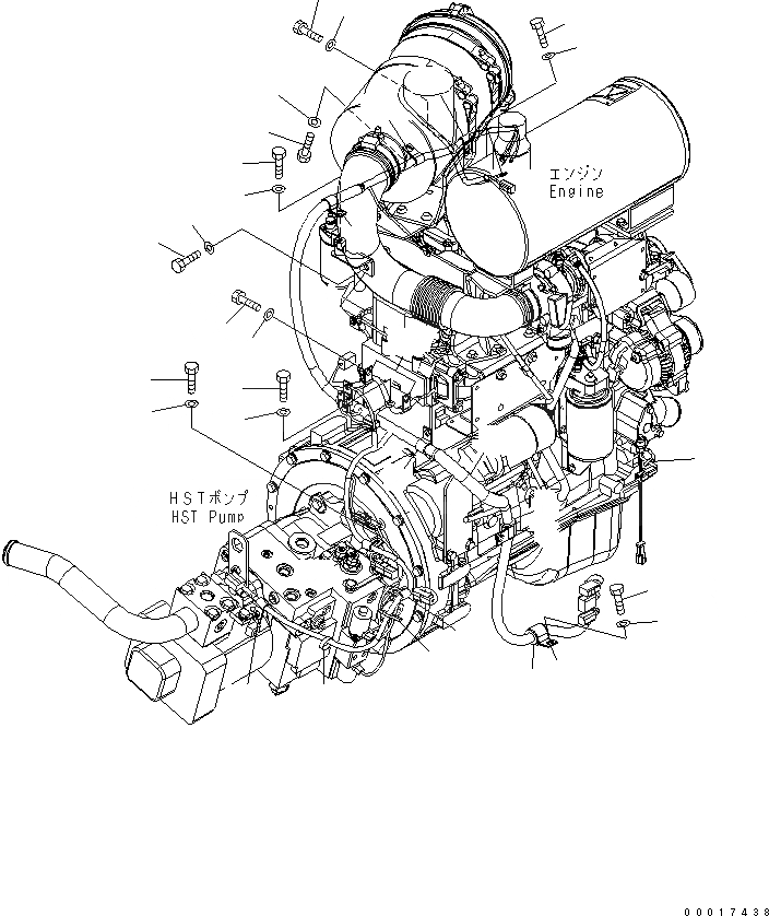 Схема запчастей Komatsu WA150L-5 - Э/ПРОВОДКА ДВИГАТЕЛЯ (/) КОМПОНЕНТЫ ДВИГАТЕЛЯ