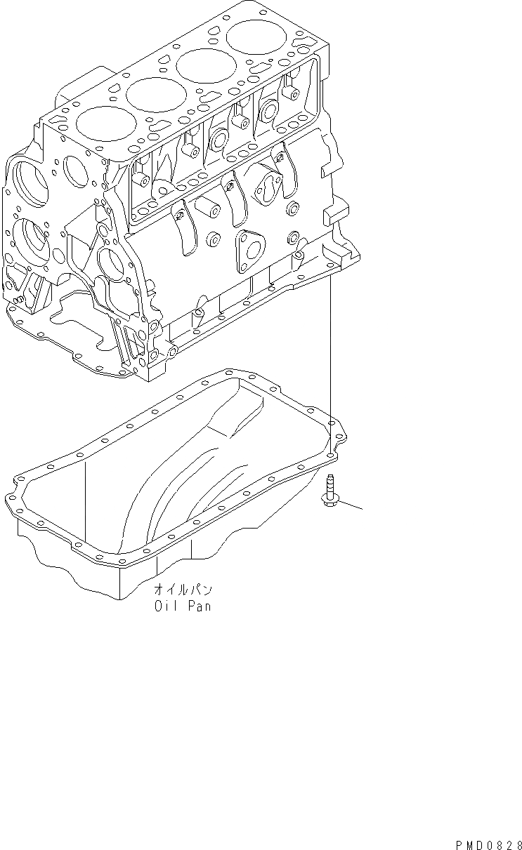 Схема запчастей Komatsu WA150PZ-5 - МАСЛЯНЫЙ ПОДДОН БОЛТ AA ДВИГАТЕЛЬ