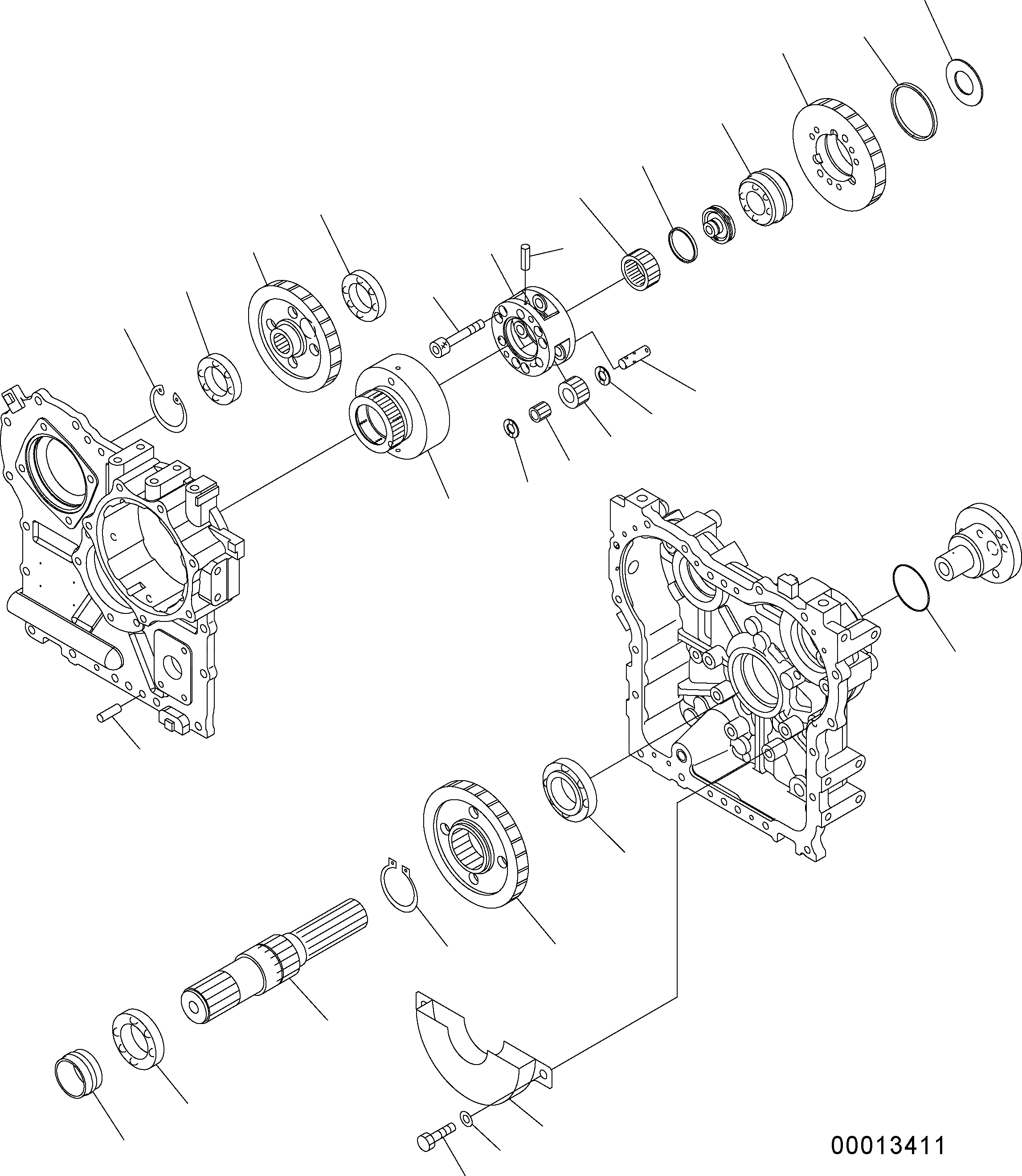 Схема запчастей Komatsu WA150PZ-5 - ПЕРЕДАЧА (/ - ПРИВОД) F ТРАНСМИССИЯ