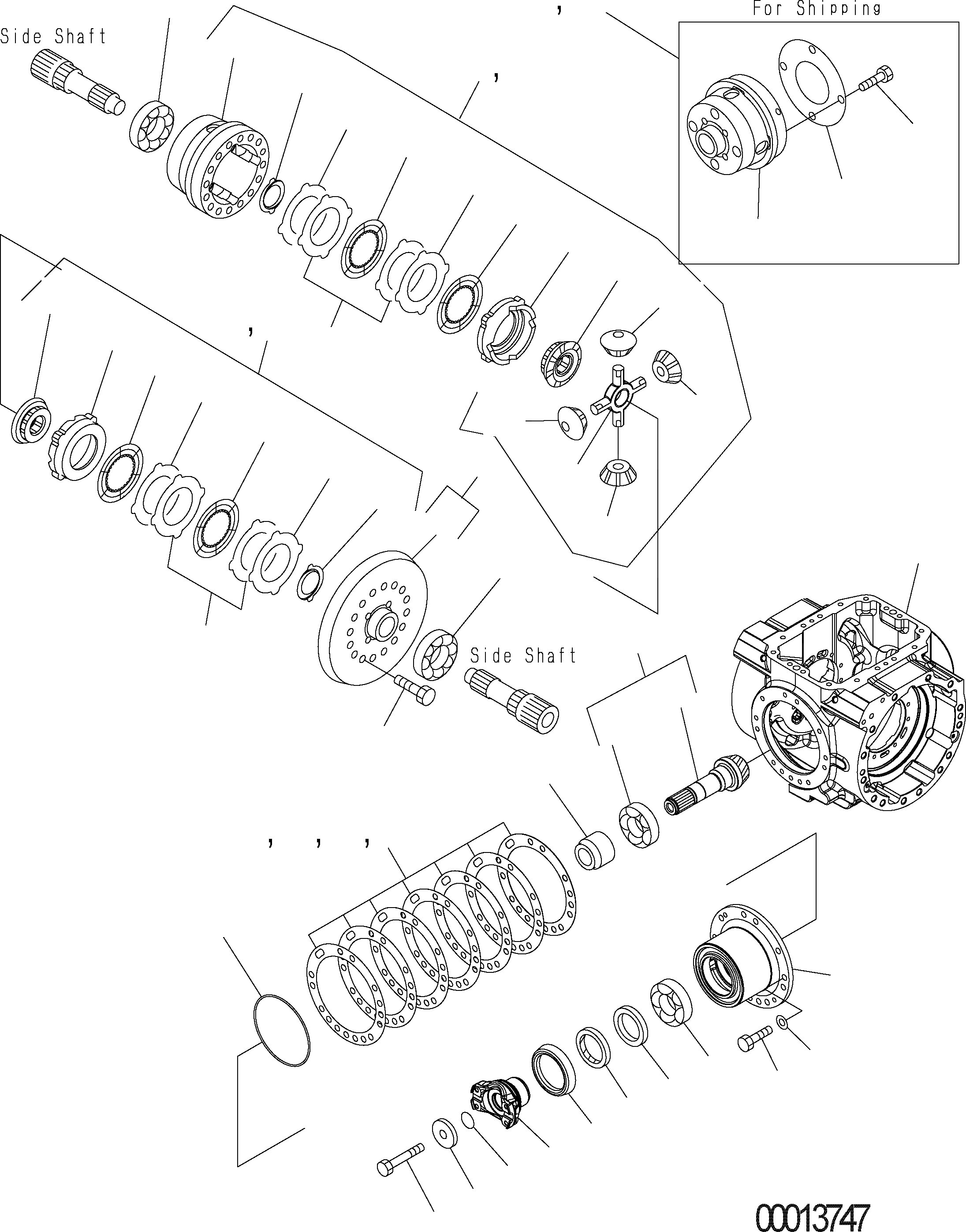 Схема запчастей Komatsu WA150PZ-5 - ЗАДН. МОСТ (ДИФФЕРЕНЦ. - ASD - SN: H) F ТРАНСМИССИЯ