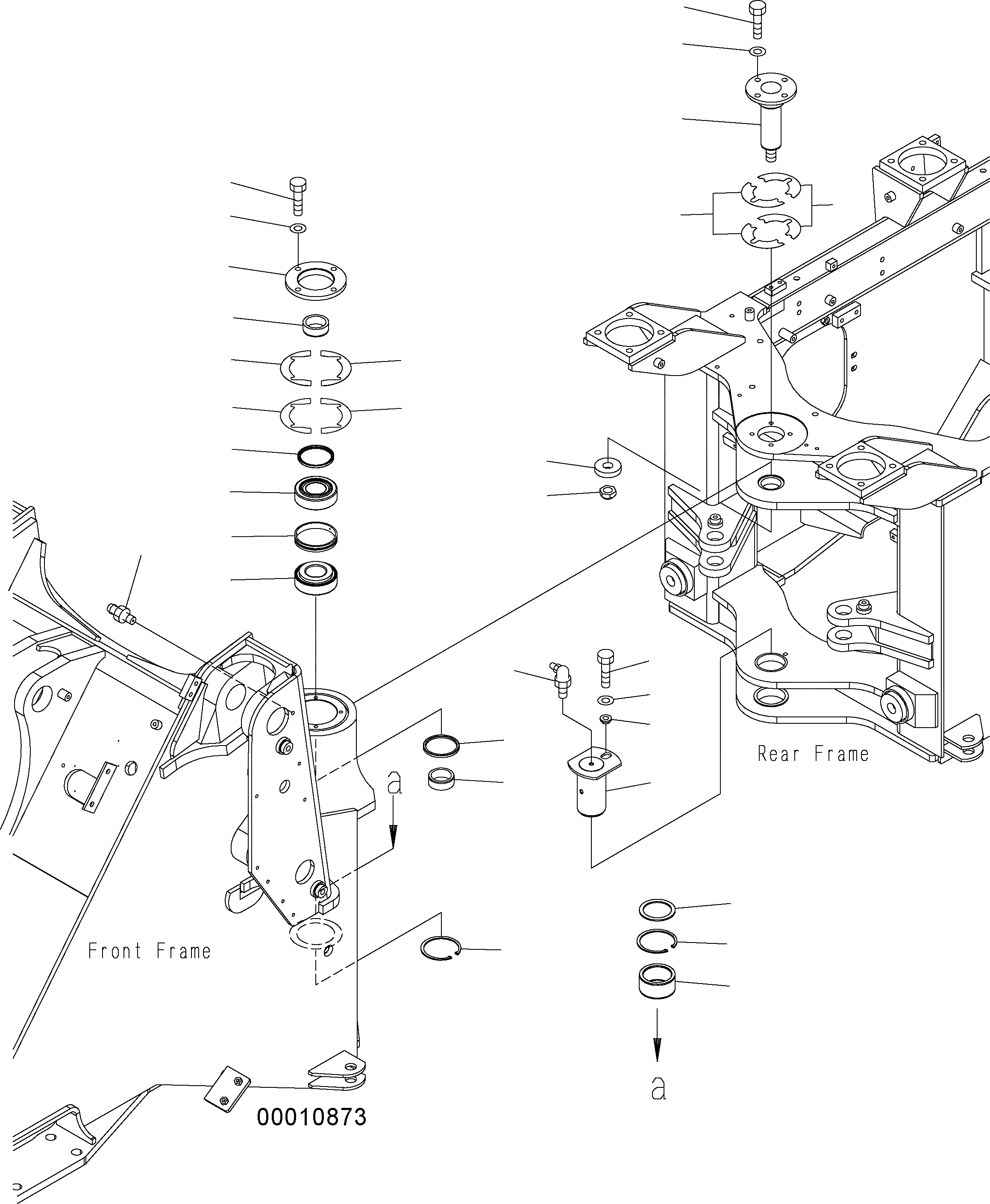 Схема запчастей Komatsu WA150PZ-5 - HINGE ПАЛЕЦ J ОСНОВНАЯ РАМА И ЕЕ ЧАСТИ