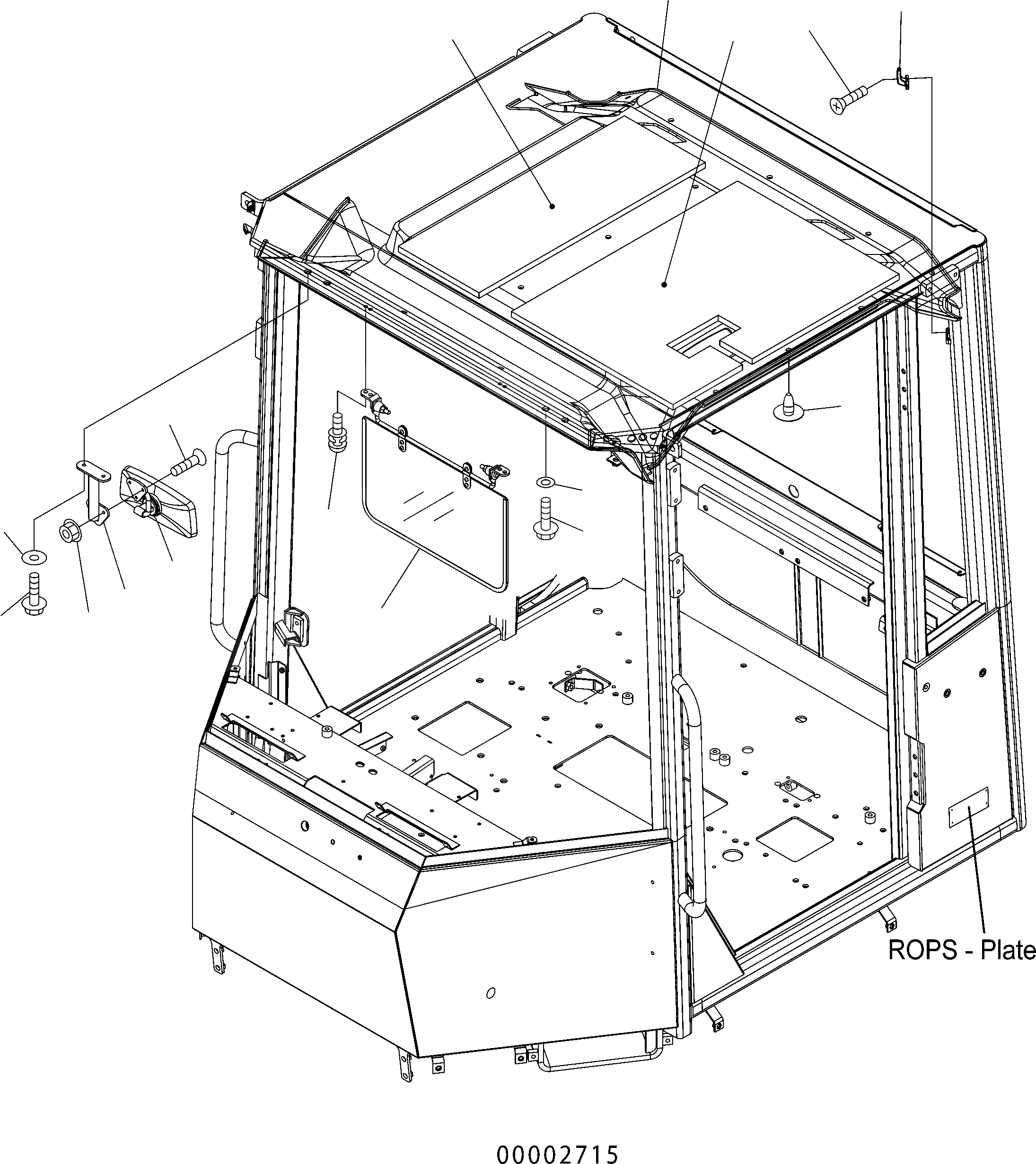 Схема запчастей Komatsu WA150PZ-5 - КАБИНА ROPS (КРЫША ПОДУШКА) (ROPS MODEL NO: 7-) K OPERATORґS ОБСТАНОВКА И СИСТЕМА УПРАВЛЕНИЯ