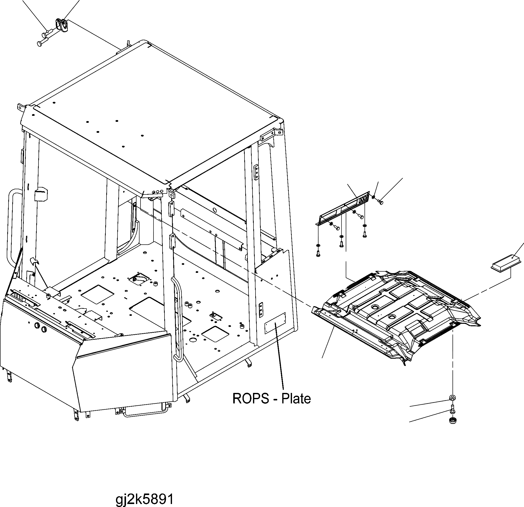 Схема запчастей Komatsu WA150PZ-5 - КАБИНА ROPS (КРЫША ПОДУШКА) (ROPS MODEL NO: 9-9-H) K OPERATORґS ОБСТАНОВКА И СИСТЕМА УПРАВЛЕНИЯ