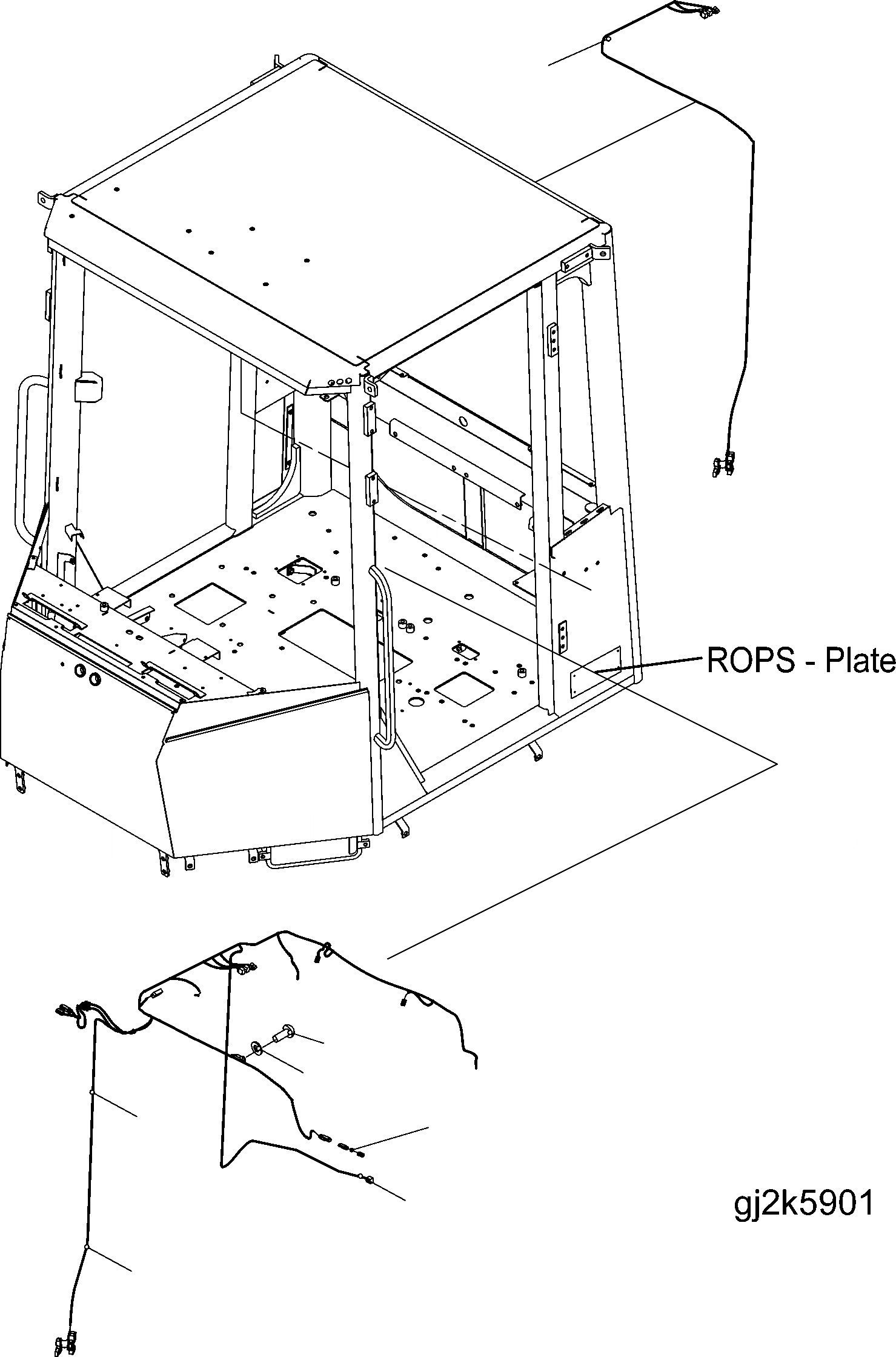 Схема запчастей Komatsu WA150PZ-5 - КАБИНА ROPS (ПРОВОДКА) (ROPS MODEL NO: 9-9-H) K OPERATORґS ОБСТАНОВКА И СИСТЕМА УПРАВЛЕНИЯ