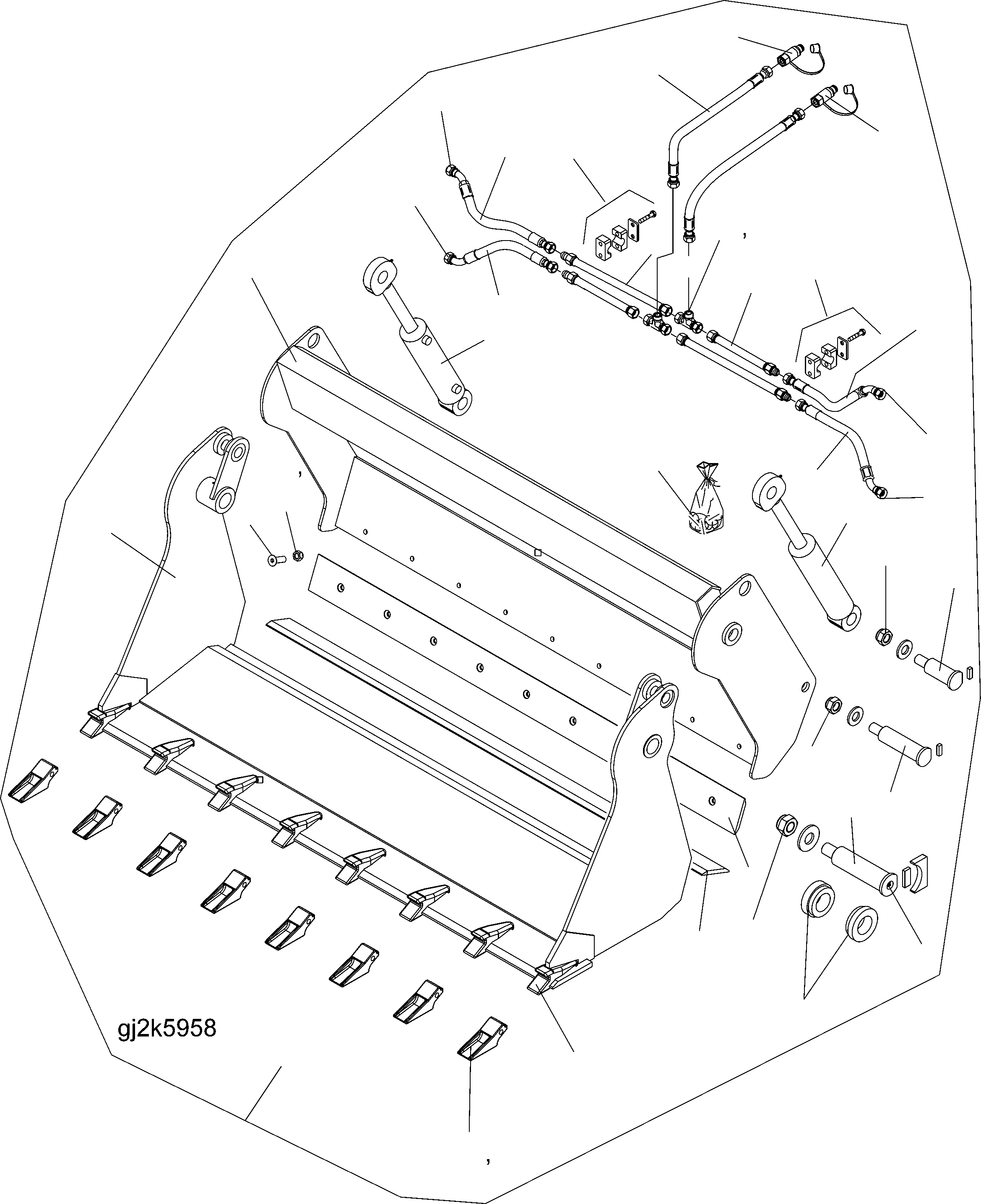 Схема запчастей Komatsu WA150PZ-5 - КОВШ (TYP MULTI ,CBM) T РАБОЧЕЕ ОБОРУДОВАНИЕ