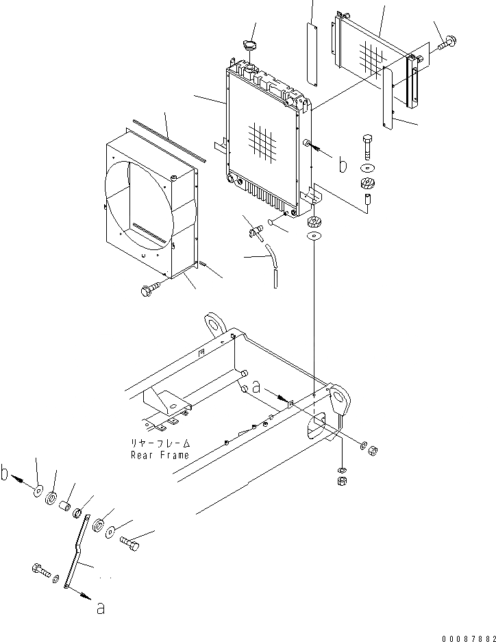 Схема запчастей Komatsu WA180-3 - РАДИАТОР(№7-) СИСТЕМА ОХЛАЖДЕНИЯ