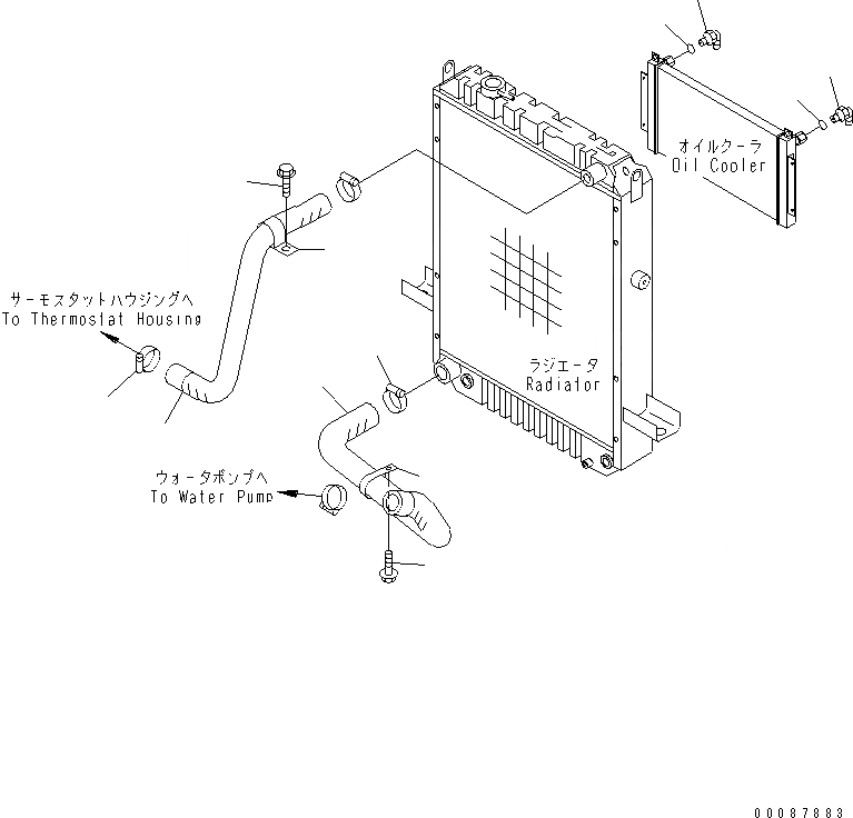 Схема запчастей Komatsu WA180-3 - РАДИАТОР (ЛИНИЯ ДВИГАТЕЛЯ) (ОХЛАЖД-Е ШЛАНГИ)(№7-) СИСТЕМА ОХЛАЖДЕНИЯ