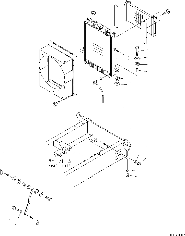 Схема запчастей Komatsu WA180-3 - РАДИАТОР (ЭЛЕМЕНТЫ КРЕПЛЕНИЯ)(№7-) СИСТЕМА ОХЛАЖДЕНИЯ