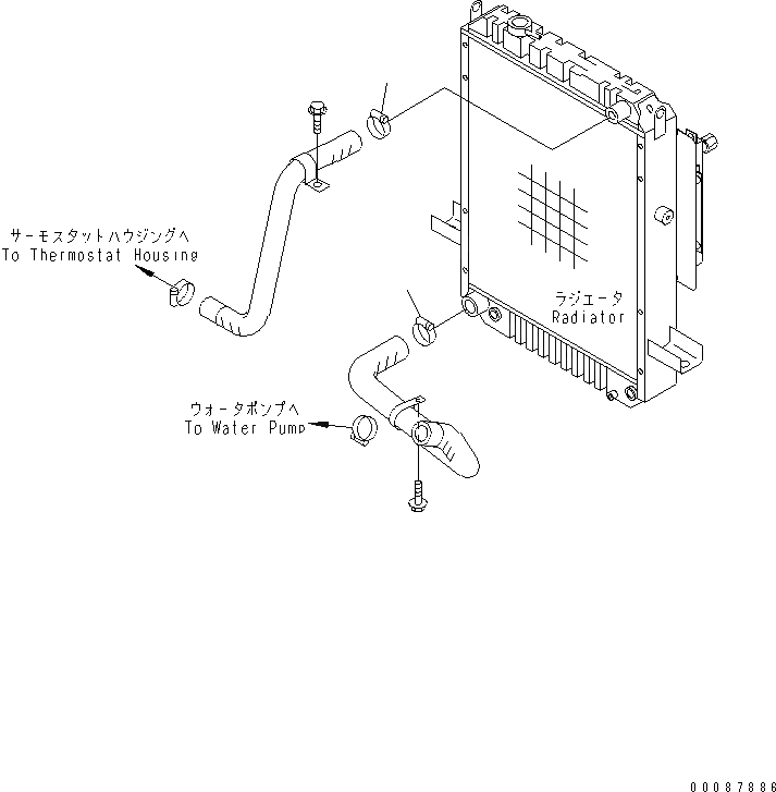 Схема запчастей Komatsu WA180-3 - РАДИАТОР (ЛИНИЯ ДВИГАТЕЛЯ) (КРЕПЛЕНИЕ)(№7-) СИСТЕМА ОХЛАЖДЕНИЯ