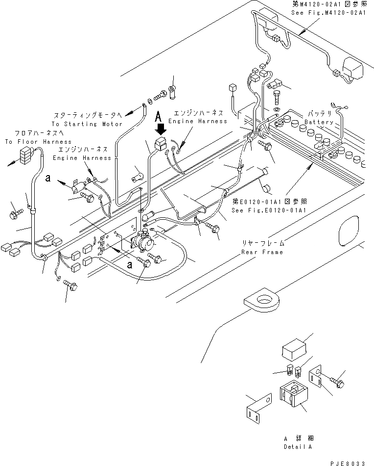 Схема запчастей Komatsu WA180-3 - ОСНОВН. Э/ПРОВОДКА ЗАДН. РАМА(№-) ЭЛЕКТРИКА