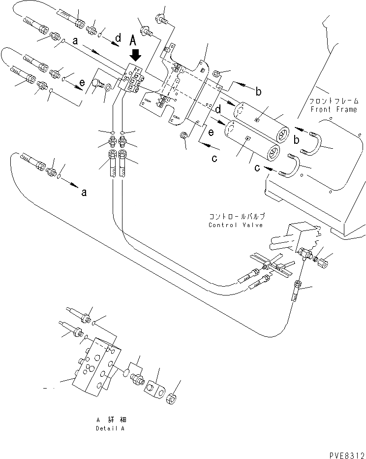 Схема запчастей Komatsu WA180-3 - ГИДРОЛИНИЯ (ЛИНИЯ ECSS) (С ECSS) ГИДРАВЛИКА