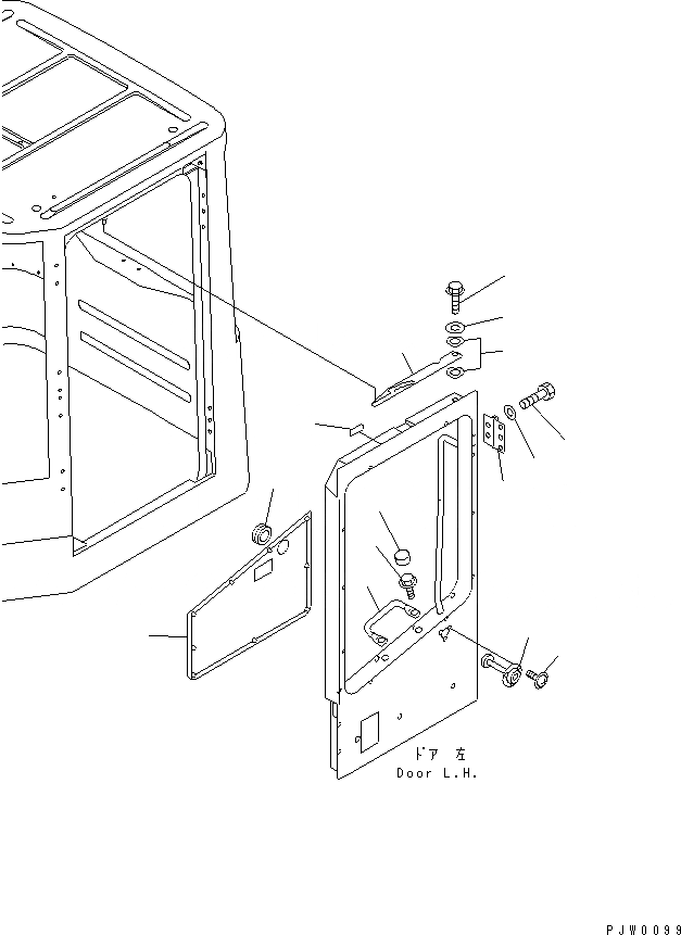 Схема запчастей Komatsu WA180-3 - КАБИНА ROPS (ДВЕРЬ ЭЛЕМЕНТЫ КРЕПЛЕНИЯ¤ ЛЕВ.) КАБИНА ОПЕРАТОРА И СИСТЕМА УПРАВЛЕНИЯ