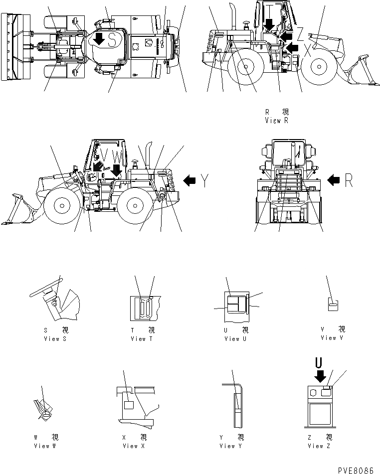 Схема запчастей Komatsu WA180-3 - МАРКИРОВКА (АНГЛ.)(№-) МАРКИРОВКА