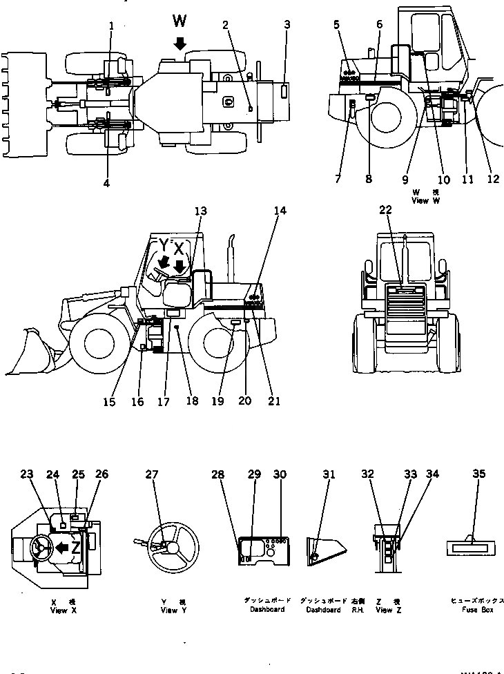 Схема запчастей Komatsu WA180-1 - МАРКИРОВКА (АНГЛ.-РОССИЯ) МАРКИРОВКА¤ ИНСТРУМЕНТ И РЕМКОМПЛЕКТЫ