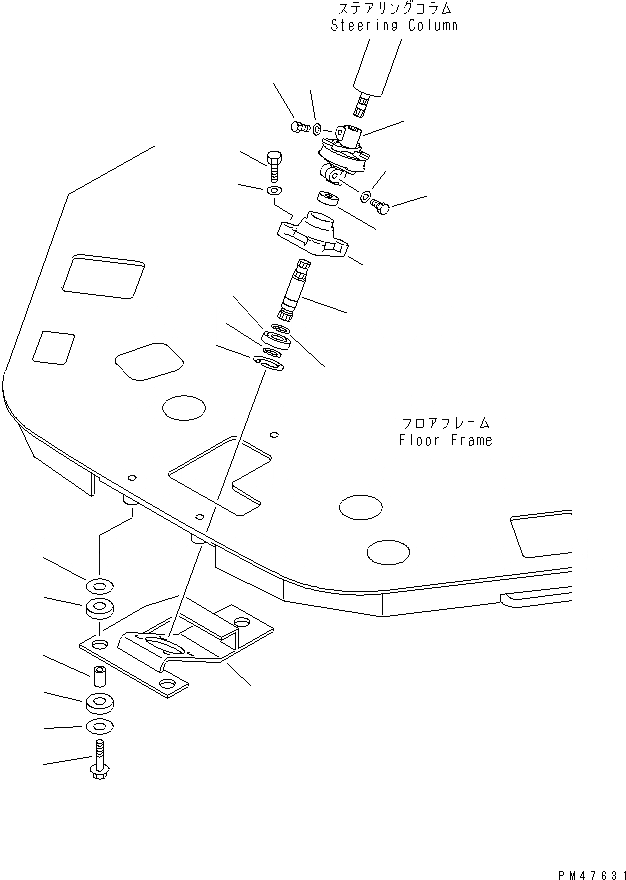 Схема запчастей Komatsu WA180-3 - РУЛЕВ. КОЛОН. И СОЕДИНЕНИЕ(№-) РУЛЕВ. УПРАВЛЕНИЕ И СИСТЕМА УПРАВЛЕНИЯ