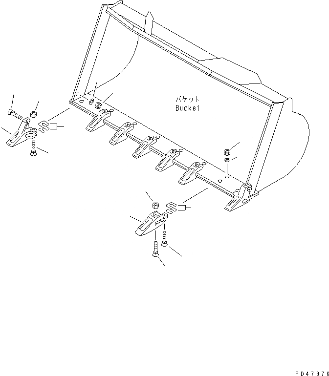 Схема запчастей Komatsu WA180-3 - TOOTH(№-) РАБОЧЕЕ ОБОРУДОВАНИЕ