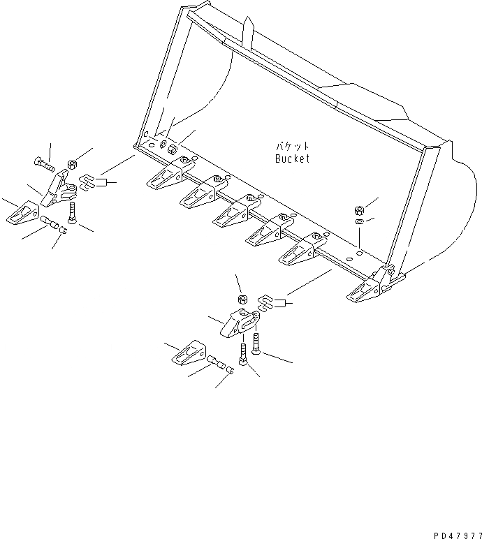 Схема запчастей Komatsu WA180-3 - TIP TOOTH(№-) РАБОЧЕЕ ОБОРУДОВАНИЕ