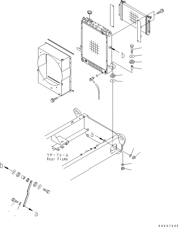 Схема запчастей Komatsu WA180-3 - РАДИАТОР (ЭЛЕМЕНТЫ КРЕПЛЕНИЯ)(№7-) СИСТЕМА ОХЛАЖДЕНИЯ