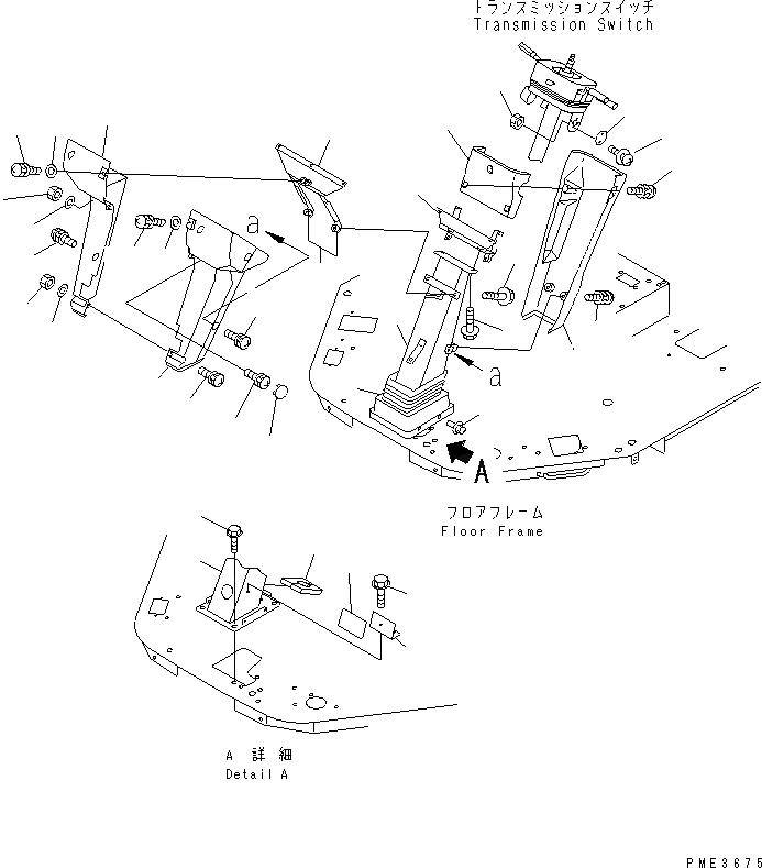 Схема запчастей Komatsu WA180L-3 - ПОЛ (ПРИБОРНАЯ ПАНЕЛЬ) КАБИНА ОПЕРАТОРА И СИСТЕМА УПРАВЛЕНИЯ