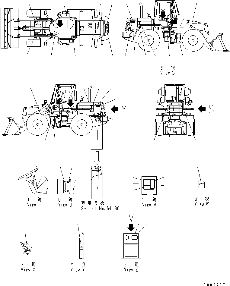 Схема запчастей Komatsu WA180L-3 - МАРКИРОВКА (ФРАНЦИЯ) МАРКИРОВКА