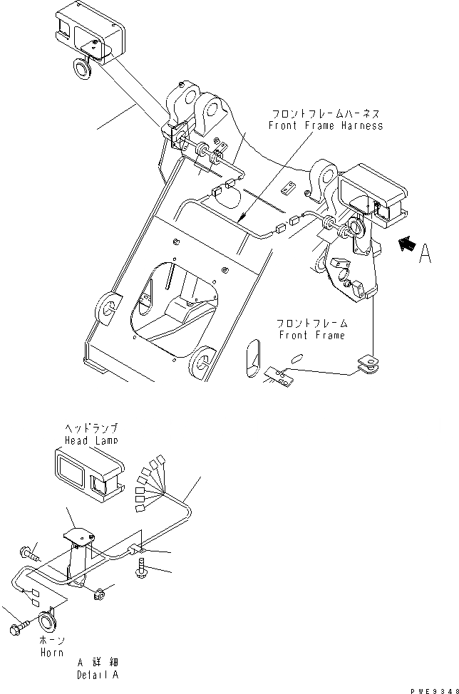 Схема запчастей Komatsu WA180PT-3 - ПЕРЕДН. ОСВЕЩЕНИЕ ЭЛЕКТРИКА