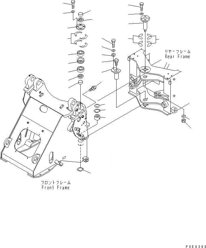 Схема запчастей Komatsu WA180PT-3 - HINGE ПАЛЕЦ ОСНОВНАЯ РАМА И ЕЕ ЧАСТИ