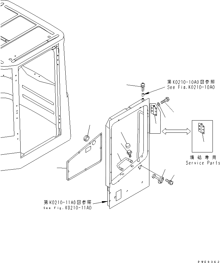 Схема запчастей Komatsu WA180PT-3 - КАБИНА ROPS (ДВЕРЬ ЭЛЕМЕНТЫ КРЕПЛЕНИЯ¤ ЛЕВ.) КАБИНА ОПЕРАТОРА И СИСТЕМА УПРАВЛЕНИЯ