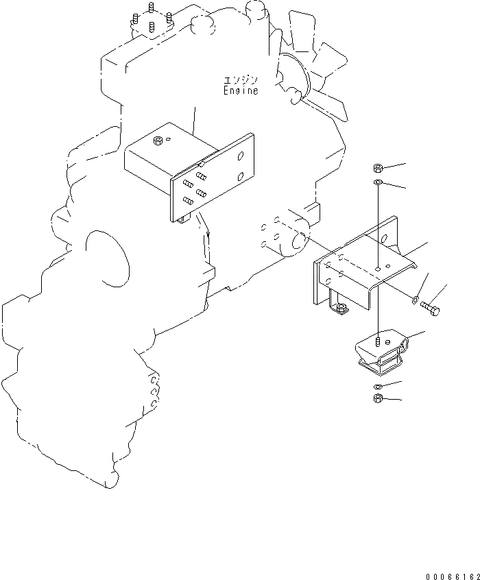 Схема запчастей Komatsu WA20-2 - КРЕПЛЕНИЕ ДВИГАТЕЛЯ(№8-) КОМПОНЕНТЫ ДВИГАТЕЛЯ