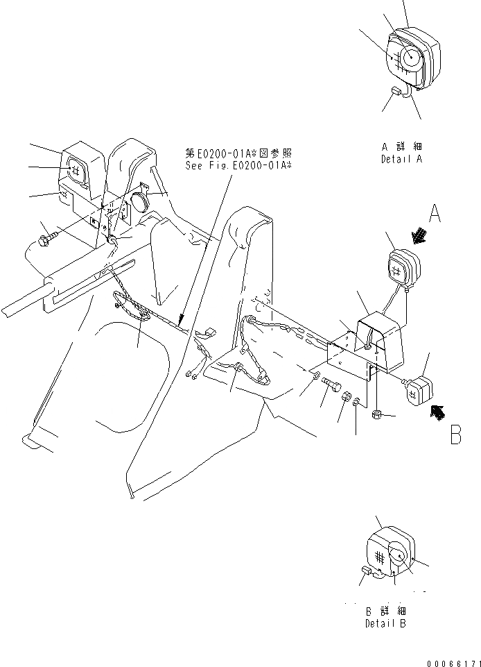 Схема запчастей Komatsu WA20-2 - ЭЛЕКТРИКА (ПЕРЕДН. ЛИНИЯ)(№8-) ЭЛЕКТРИКА