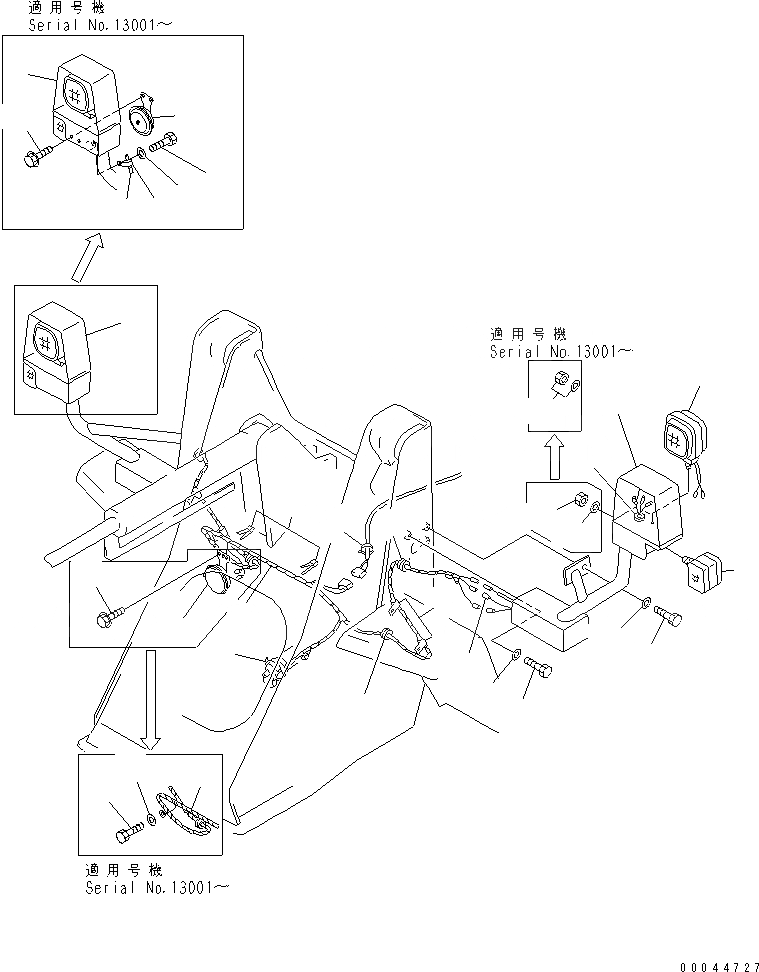 Схема запчастей Komatsu WA20-2 - ЭЛЕКТРИКА (ПЕРЕДН. ЛИНИЯ) (С БОЛЬШ. КОВШ)(№-8) ЭЛЕКТРИКА