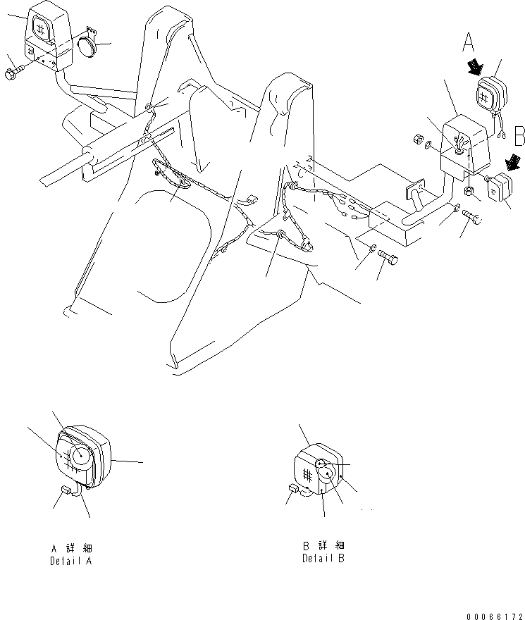 Схема запчастей Komatsu WA20-2 - ЭЛЕКТРИКА (ПЕРЕДН. ЛИНИЯ) (С БОЛЬШ. КОВШ)(№8-) ЭЛЕКТРИКА